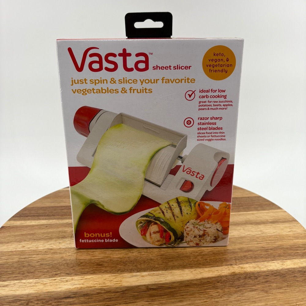 Vasta Sheet Slicer Vegetable‎ Fruit Pasta Noodle Maker Bonus Blade NEW